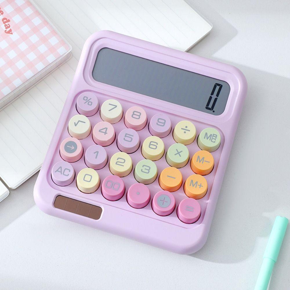 High Sensitivity Button 12 Digit Calculator Large LCD Display Candy Colored Calculator School Use