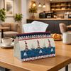 1pc Coastal Nautical Tissue Box - Multi-functional Napkin Dispenser, Two Sizes Available Made of Durable Polyester, Decorated with Lighthouse Sailboat