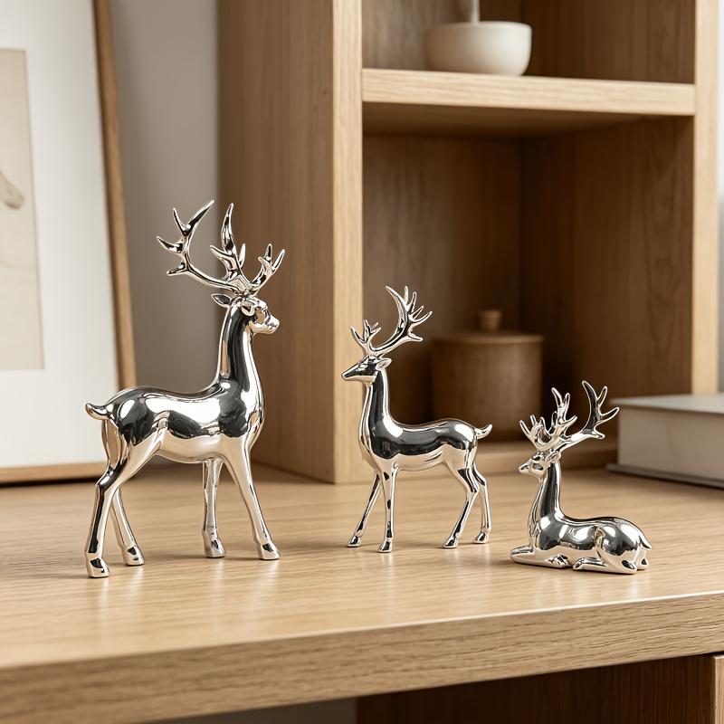 Light Luxury Couple Deer Figurine Home Living Room Wine Cabinet Decoration Housewarming Gift Resin Craft Light Luxury Style