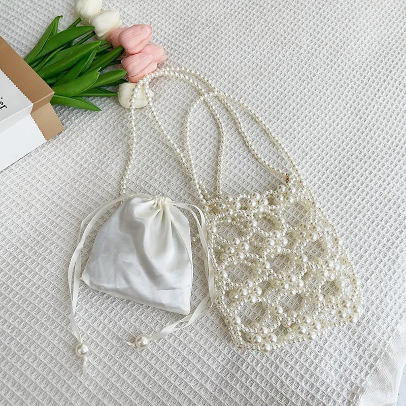 Stylish Girls Woven Handbag Adorable Mini Chain Crossbody Bag For Boys And Girls OffWhite