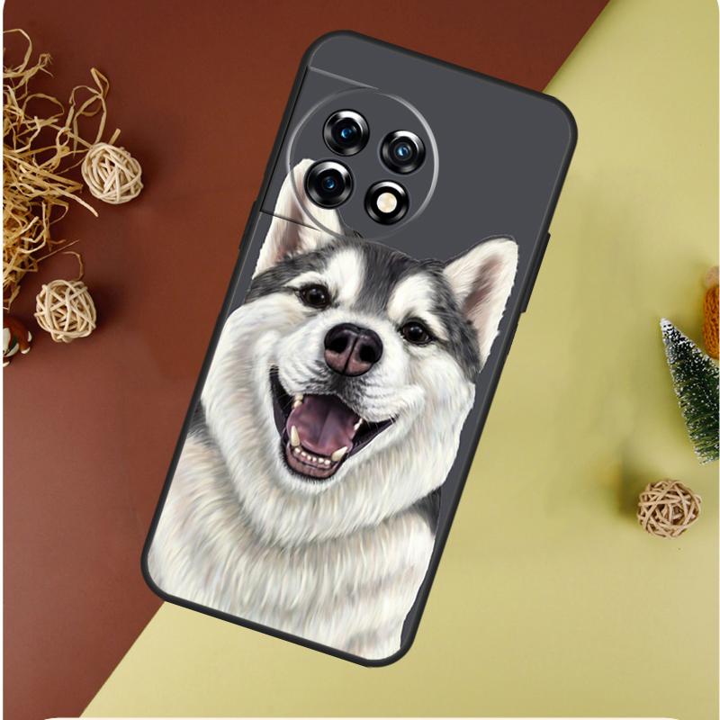 Siberian Husky Sled Dog For OnePlus Nord CE 4 3 2 Lite N20 N30 9 10 Pro 8T 9RT 10T 10R 13R 12R 11 12 13 Phone Case