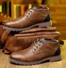 Fashion Handmade Men Boots Autumn Winter Male Booties Outdoor Vintage Brown Boots Ankle Work Boots Beef Tendon Bottom Zapatillas Male
