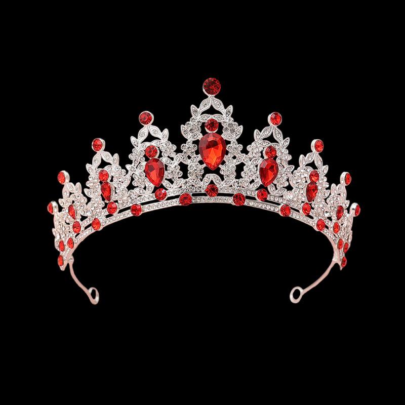 Wedding and Birthday Headband Leaf Inlaid with Rhinestone Crystals Colorful Princess Bridal Accessories