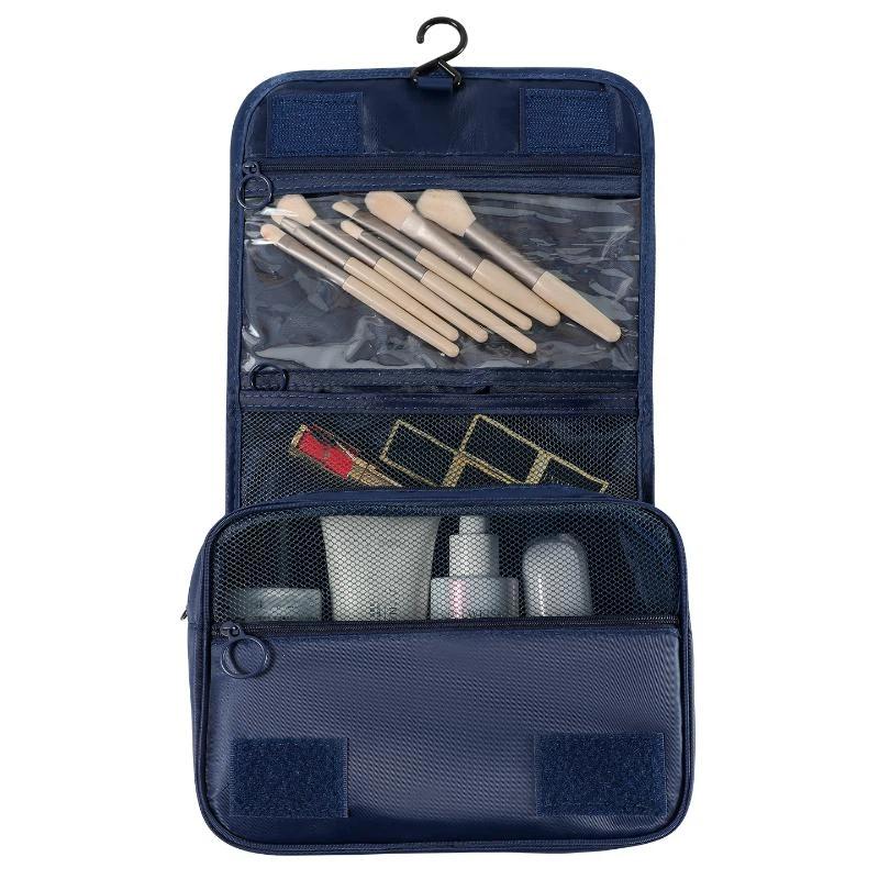 1Pcs Waterproof Women Cosmetic Storage Bag Portable Toiletry Washbag With Hanging Hook Large Capacity Travel Makeup Case