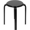 Bar Stool Anti Slip Bent Wood Stacking Chair Stackable Stool for Kitchen Office Party(Black )