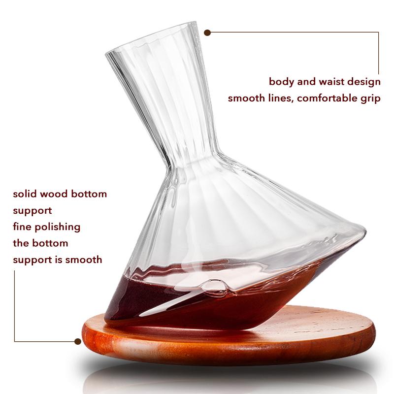 Creative Spinning Tumbler Style Red Wine Decanter  33.8(fl.oz) - Hand Blown Lead-free Crystal Glass Red Wine Carafe Wine Gift