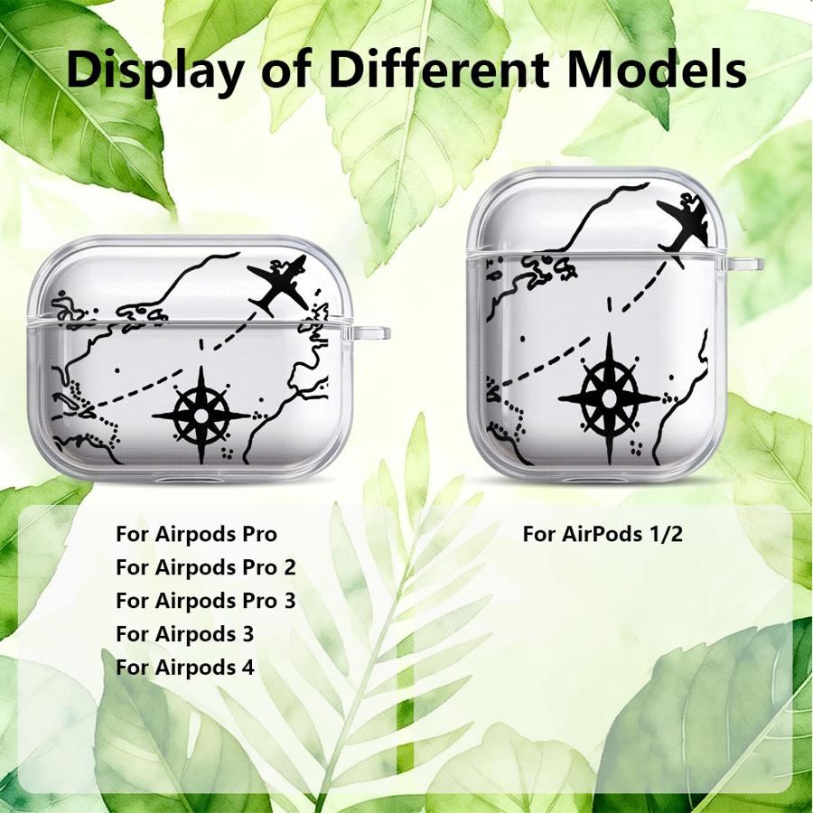 World Travel Airplane Clear Earphone Cases Cover Case For Airpods 2 3 4 Pro3 Pro Pro2 1
