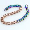 New 316L stainless steel iridescence and rose dual Hip hop bracelet anklet