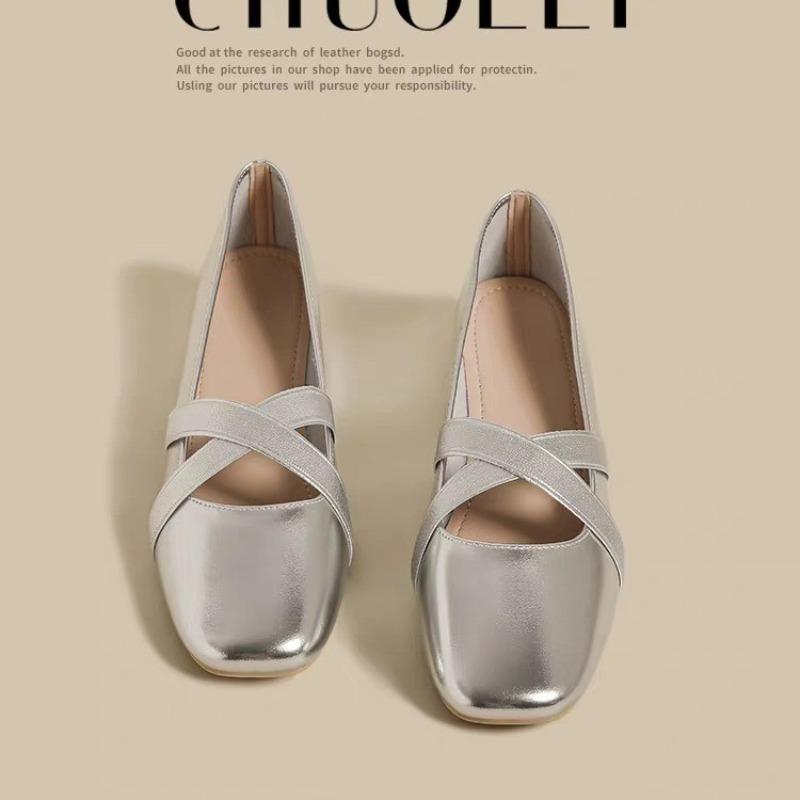 Fashion 2025Women Chunky Heel Shoes New  Fashion Strap Mid Heels  Jane Shoes Dress Shallow Mouth Ladies Ballet Shoes