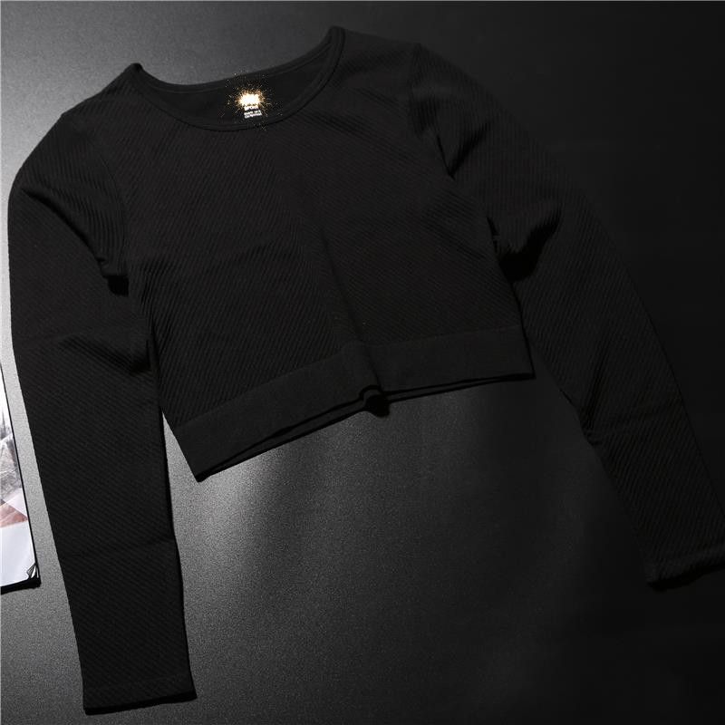 

Yoga Quality Good Goods Women s Quick-Dry Long Sleeve Workout Clothes Black L