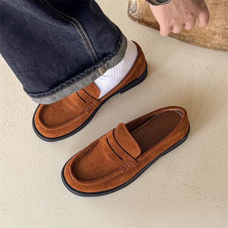 2025 spring and summer new anti-velvet commuter fashion versatile retro one-pedal lazy casual shoes 18009 brown-J