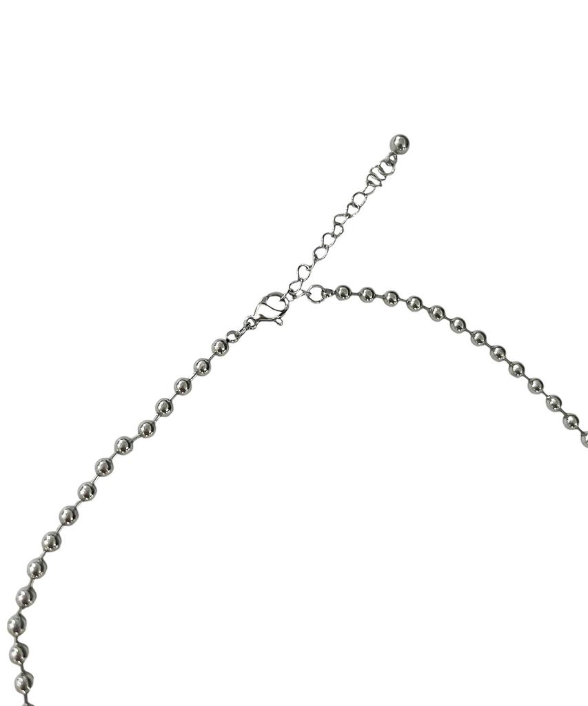 Sk8Er Rock Multi Cross Ball Chain Surgical Steel Necklace ((Steel))