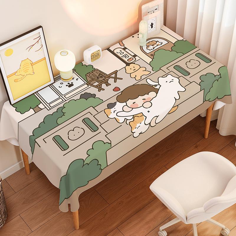 

Cute Star Man Cartoon PVC Tablecloth Waterproof and Oilproof Dining Table Mat Household Coffee Table Desk Cover Cloth 60*90 multifunctional cover