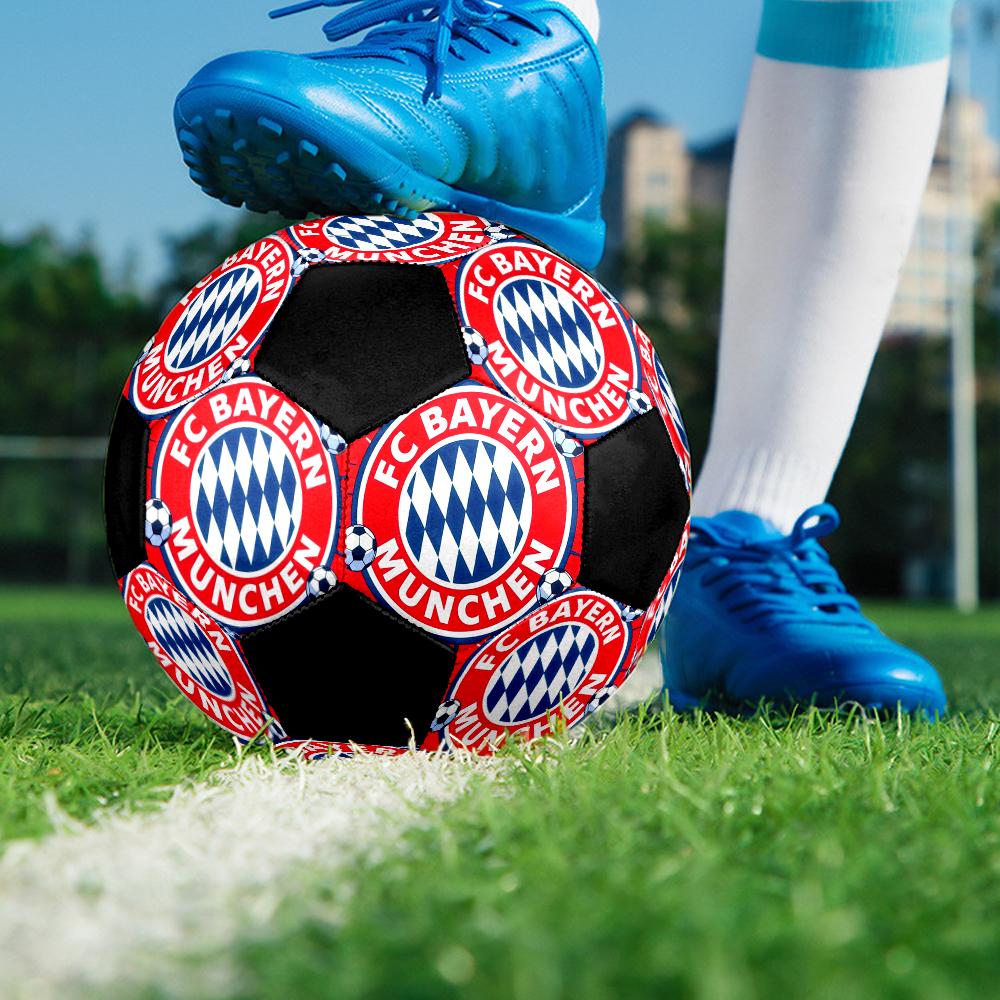 FC Bayern Munich Indoor Soccer Ball Colorful Machine Stitched PVC Size 5 Team Training Competition Ready Durable High-Bounce Cool Sports Gift