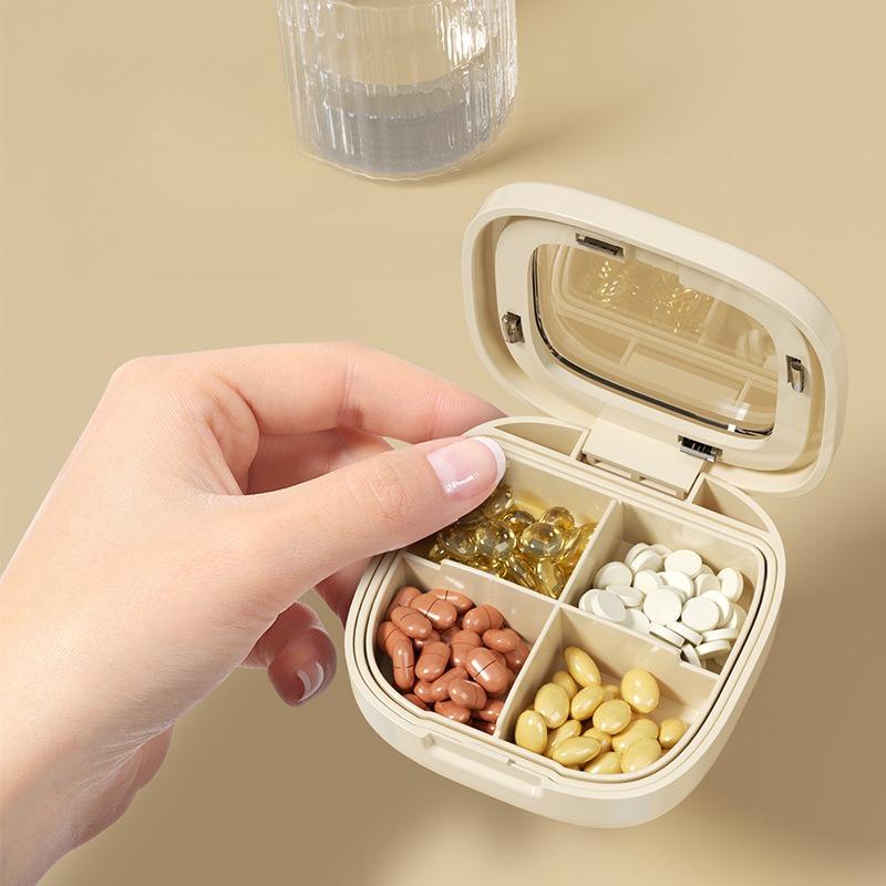 Outdoor Travel Pill Storage Boxes 4/6/21Grids Portable Medicinal Tablet Sealed Bins Small Plastic Pill Sorting Organize Casket