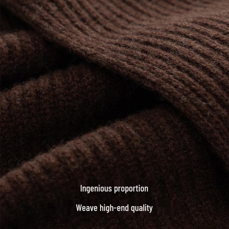 Women's High-End Korean-Style Wool-Cashmere Scarf: 7% Cashmere, 93% Knitted Wool, Perfect for Autumn and Winter.