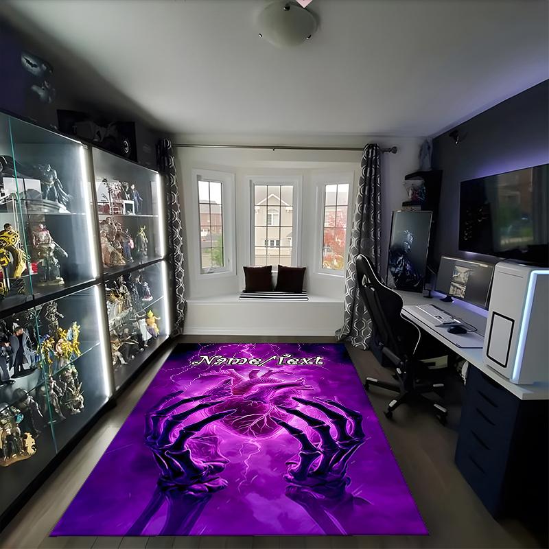 1PC Custom Name Heart Darkness Theme Floor Mat Ideal for Living Room, Game Rooms, Office, Bedroom,Floor Mat Playful Design