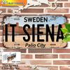 D Flat Pc Vintage Siena Italy Aluminum Sign  Cm X Cm Retro Travel Wall Art with Siena Text Durable Aluminum Met