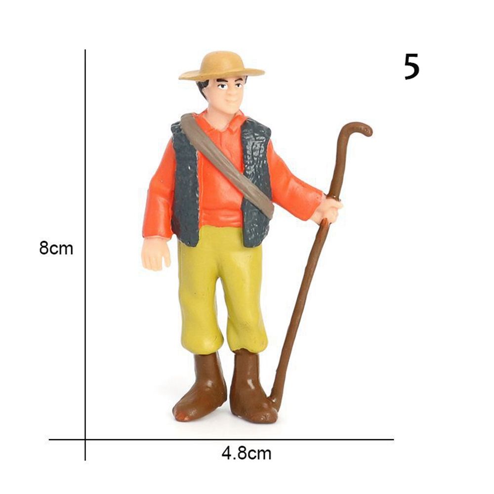 Simulation Toy Figure Farm Ranch Shepherd Breeder Farmer Peasant Doll Sand Table Decoration PVC Hand-made Character Scene Model