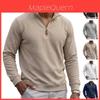 Polyester Pullover mit langen Ärmeln, Rundhalsausschnitt und Reißverschluss für legere Herrenmode