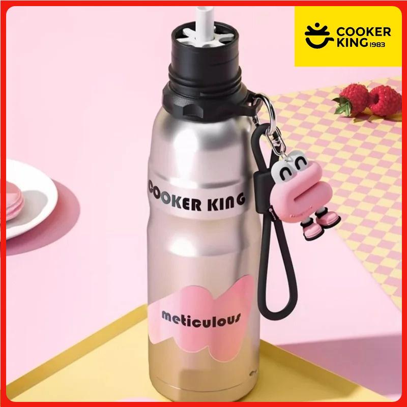 COOKER KING Child Vacuum Flask Spot Goods Coffee Mug Straw Cup Insulated Bottle Stainless Steel Thermos Cup Cold&Hot Sports Cup