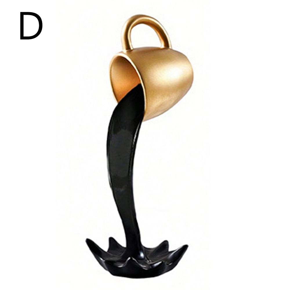 Coffee Cup Ornament Pouring Liquid Coffee Mug Resin Floating Spilling Coffee Cup  for Coffee Lover