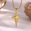 Gold Color Sunburst Cubic Zirconia Pendant Necklace Shiny Sun Charm Chain For Women Bohemian Jewelry Vintage 2026 Her Gift