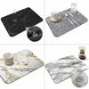 Non Slip Kitchen Drying Mat Quick Dry Countertop Drying Pad Portable Absorbent Dish Mat  For Dishes