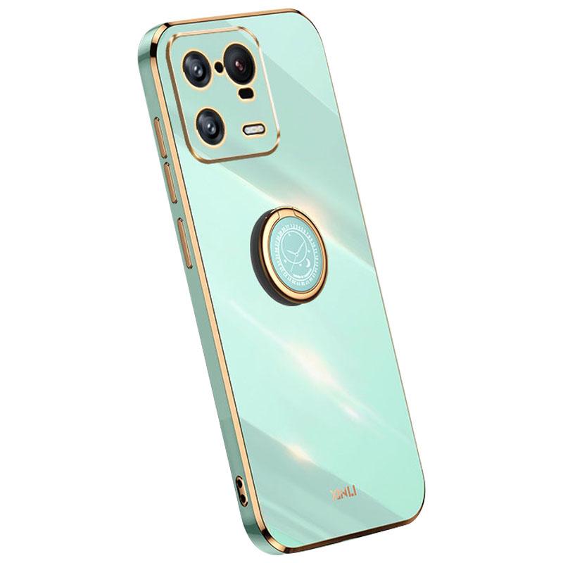 

XINLI Electroplating Phone Case for Xiaomi 13 Pro 5G,Anti-fall TPU Cover with Kickstand Cyan