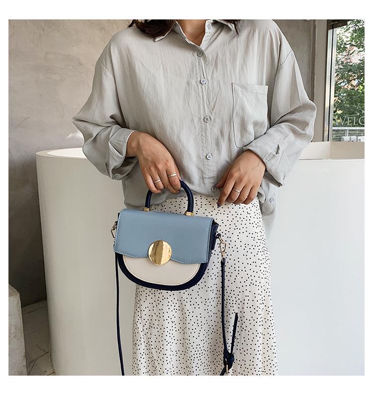 Контрастные цветные кожаные сумки через плечо для женщин 2020 дорожная сумка модная — фото 8