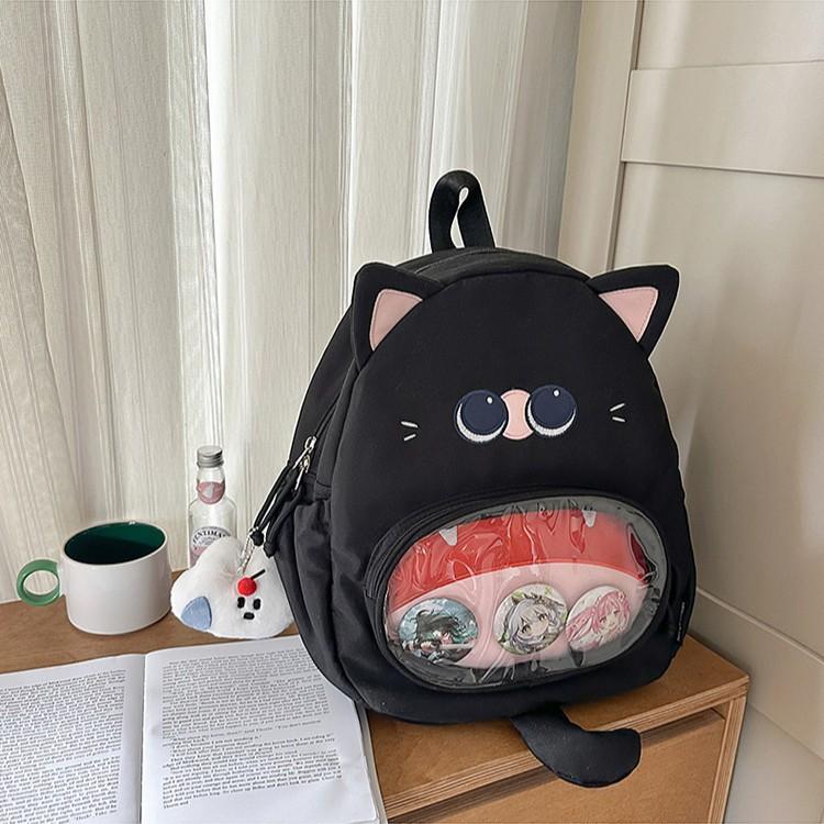Schoolbag cute ins style, cartoon Siamese cat schoolbag female travel versatile student leisure backpack commuter work backpack