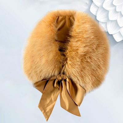 1PC Écharpe Châle Doux Mufflers Ruban Court Couleur Unie Hiver Chaud Extérieur Coupe-vent Col en Peluche Froid Preuve Fausse Fourrure de Renard