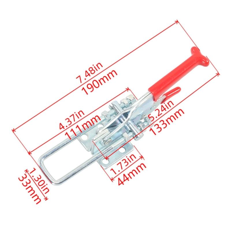 Professional Toggle Action Clamps 2 Pack Sturdy Carbon Steel Latches Tool Less Mounting for Garage Door Daily Use