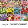 Romantic LED Rose String Lights 1.5/3 M Flower Garland Rose Flower Lights 10/20 LED Warm White Fairy Lights Bedroom Decor