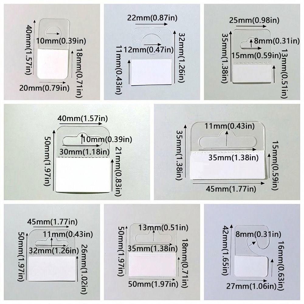 100PCS Self-Adhesive Plastic Hanging Tags PET Plastic Store Retail Hang Tabs Retail Display