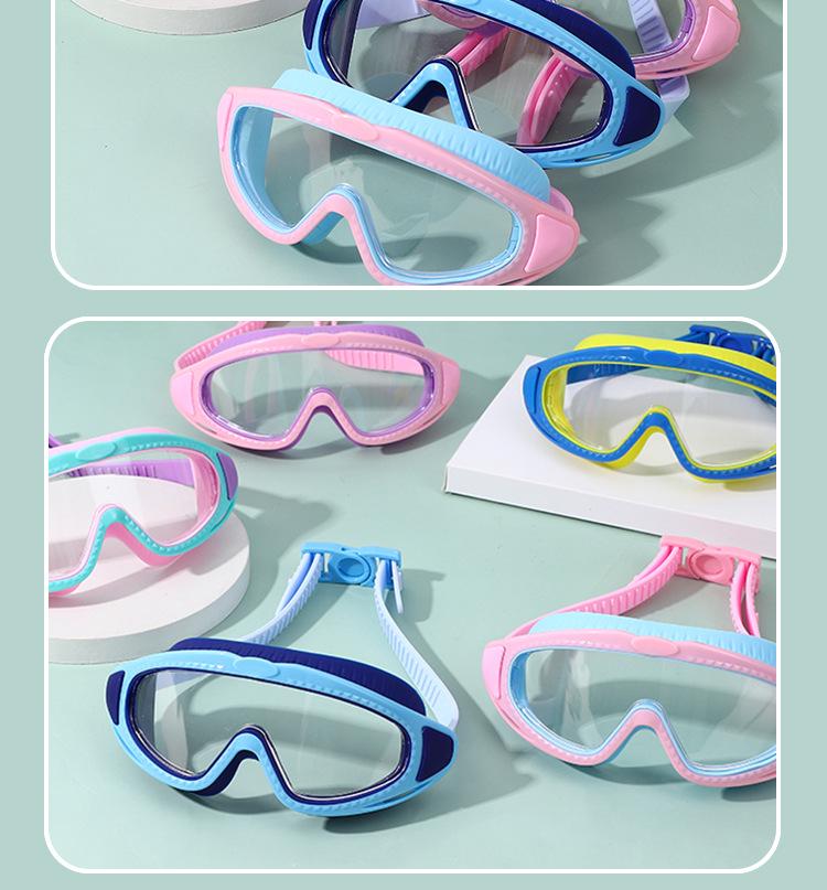 Children's Waterproof Anti-Fog Swimming Goggles and Cap Set – High-Definition, Large Frame for Boys and Girls