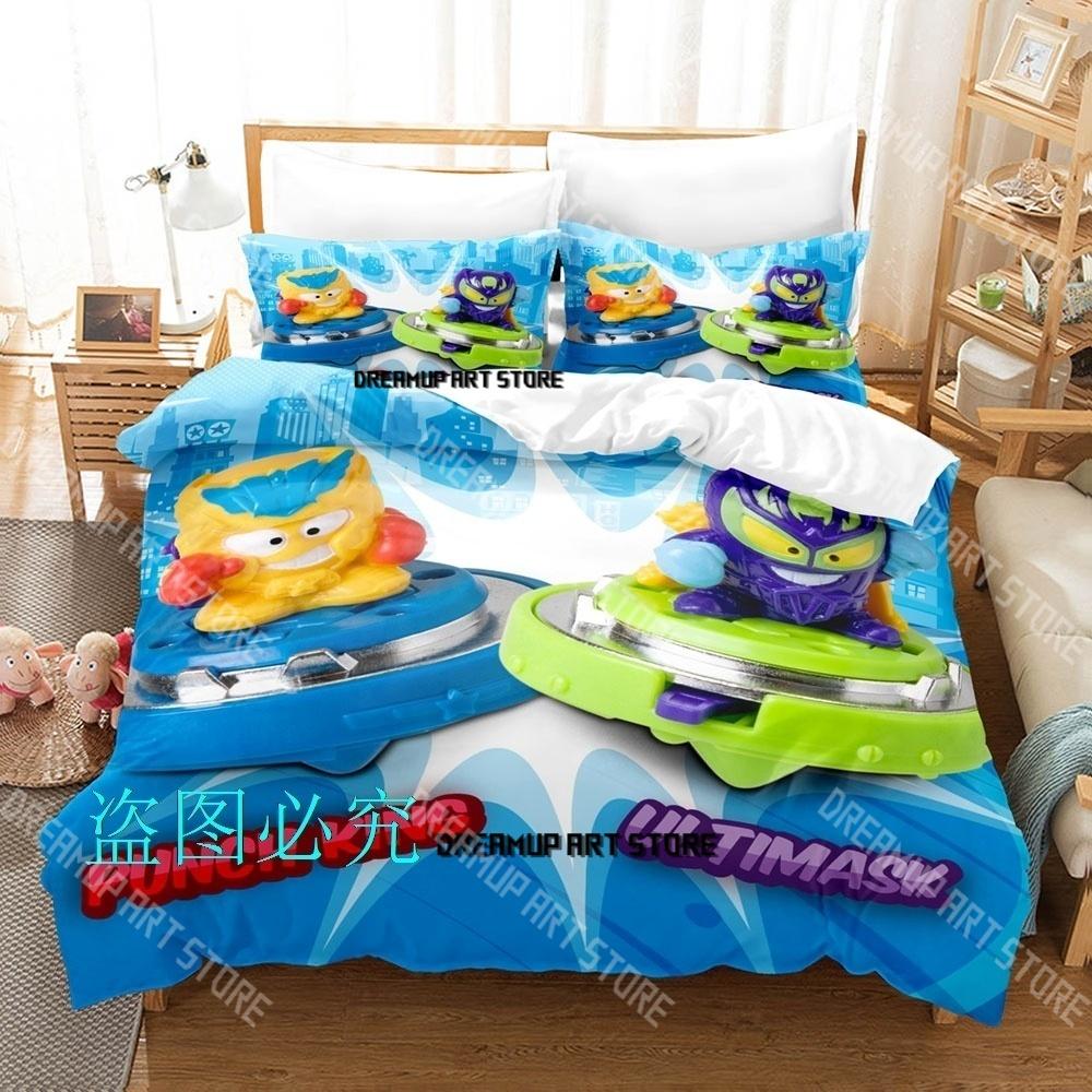 Fashion Super Zings Cute Cartoon Bedding Set Single Twin Full Queen King Size Bed Set Kids Bedroom Duvetcover Sets Bed Sheet Set