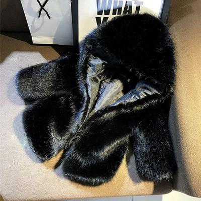 Mode Schwarz Grau Winter Mädchen Jungen Mode Kunstfell Dick Warmer Mantel Baby Kinder Kinder Kapuzenjacke