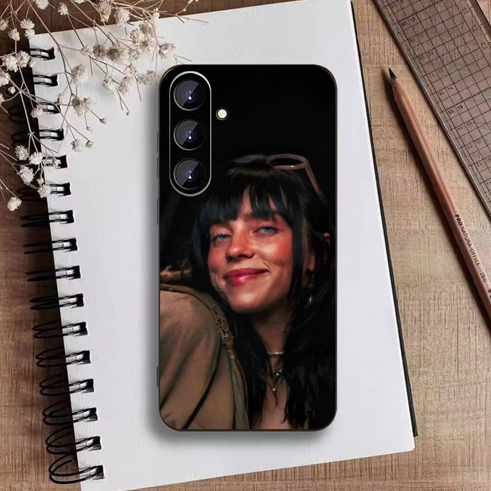 A-Singer Billie Eilish Phone Case For Samsung Galaxy A73,A21s,A22,A31,A52,A53,A71,A41Soft Black Shell