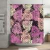 Modern Floral Shower Curtain Pink White Leaves Pattern for Bathroom Decor
