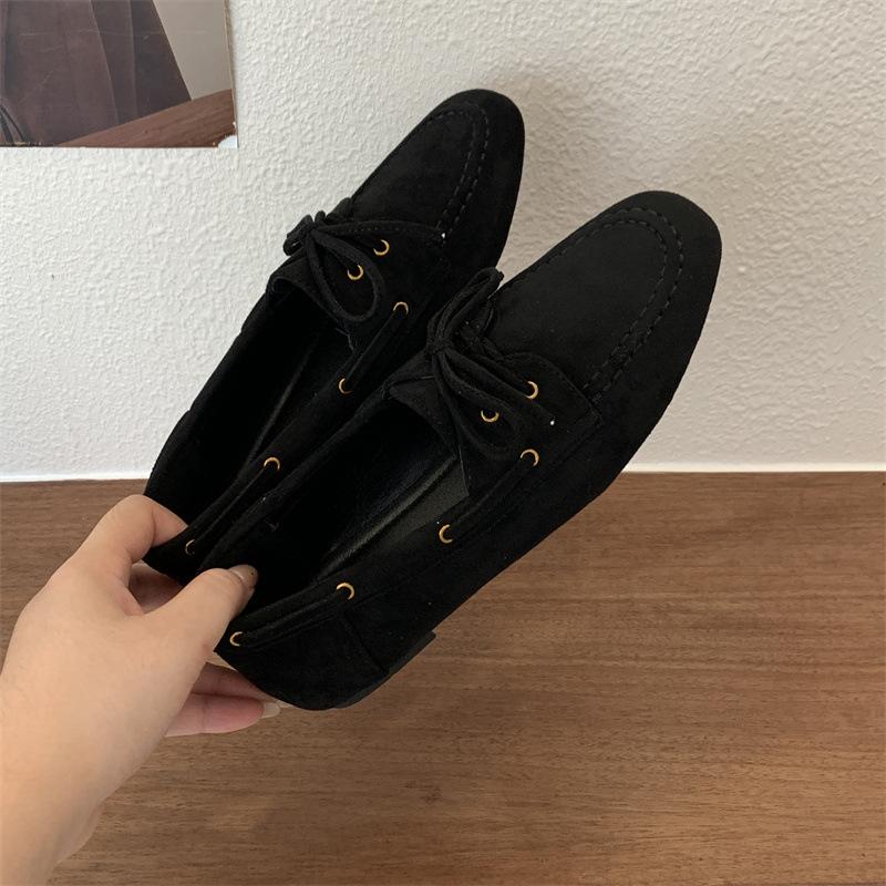 Spring and Autumn 2025 New Fashion Versatile Retro Style Brown Flat Loafers Autumn and Winter British Frosted Butterfly 35