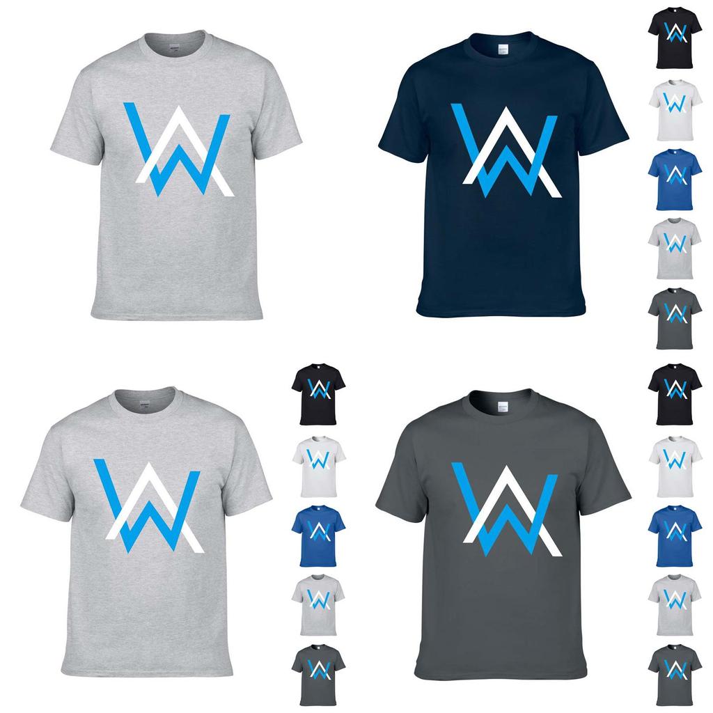 Luxurious Alan Walker Faded Cotton T-shirt With Classic O-neck For Men In Every Season