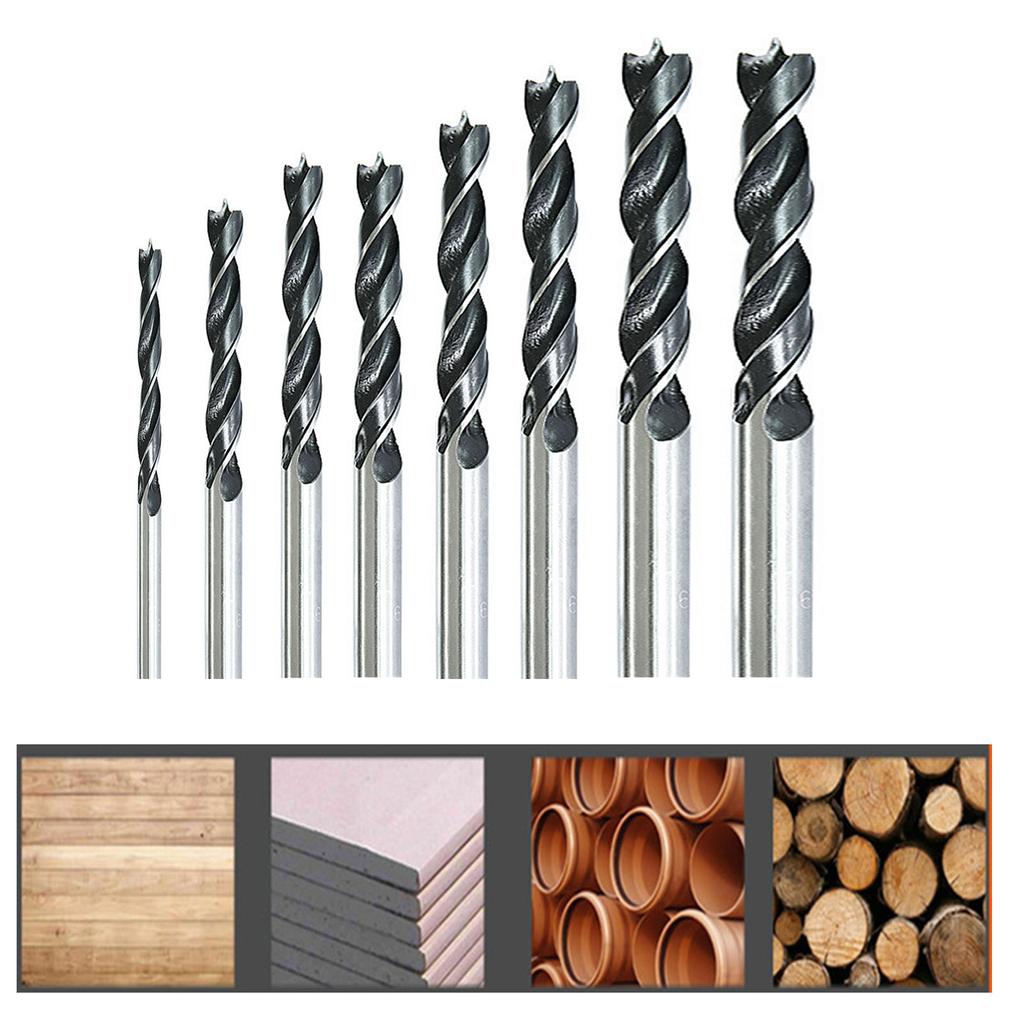 8Pcs Wood Drill Bit Set For Woodworking Spiral Drill Bit High Carbon Steel Wood Plank Hole Special Twist Drill Bit Tool