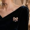 Vintage Style Jewelry Retro Rhinestone Bow Brooch, Bowknot Pin with Waterdrop Faux Pearl, Tie Women Accessories for Wedding Party Daily Wear Pearl