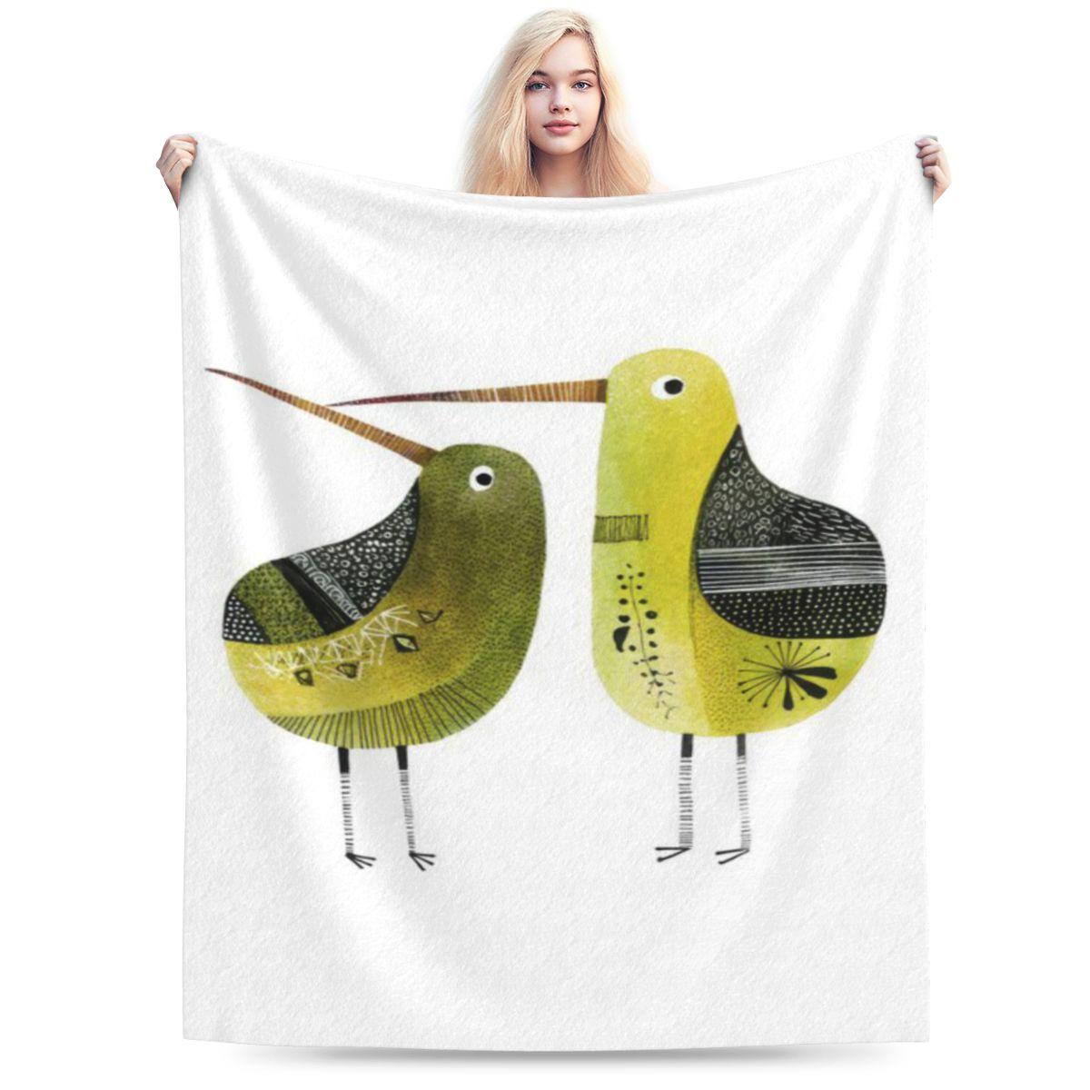 

Quirky Kiwi Bird Illustration In Green And Black Custom Comfortable Party An UltraSoft Micro Fleece Blanket 75x100cm 30x40in