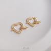 14K Gold-Filled Peach Heart Jewelry Buckle with Zircon and Pearl Pendant