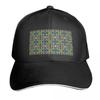ALIEN EYES RETRO PATTERN IN BLUE GREEN AND LIGHT GREEN A Baseball Caps Hat