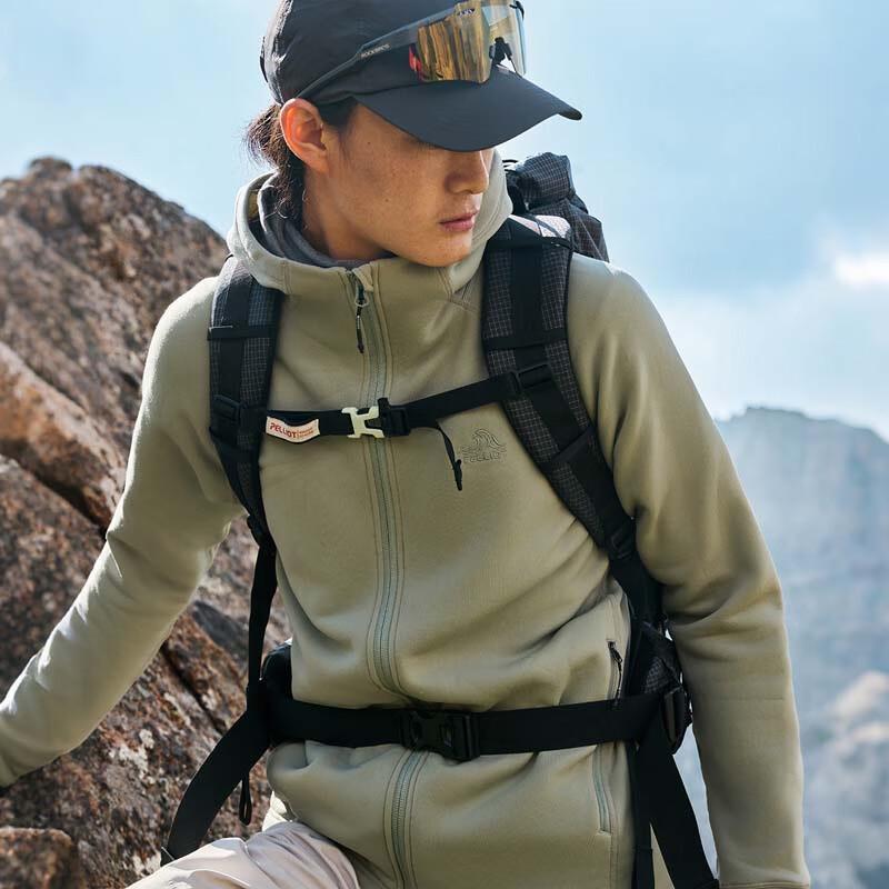 PELLIOT Men's Hooded Outdoor Fleece Jacket