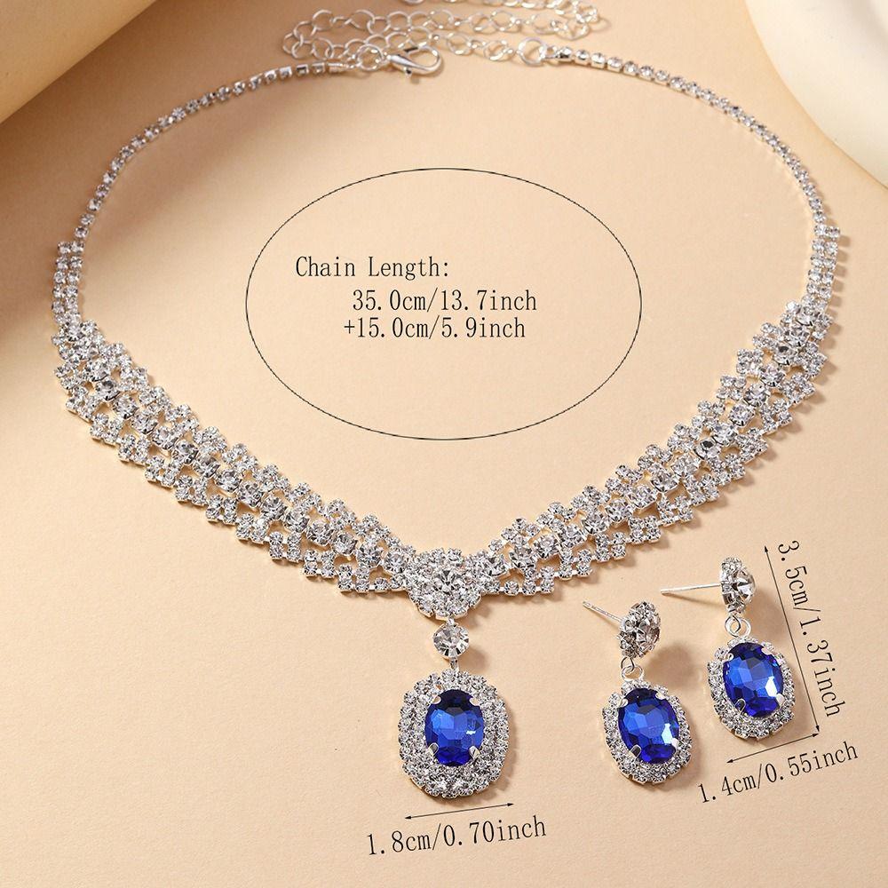 Sparkling Women's Rhinestone Jewelry Set Water Drop Pendant Crystal Jewelry Set  Party Banquet