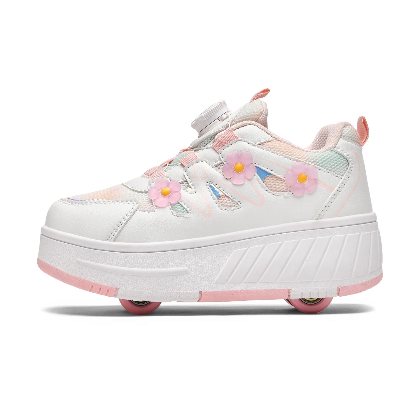 Childrens Roller Skating Shoes Four-wheel Detachable Roller Skating Shoes Wear-resistant Entertainment Wheel Shoes for Kids EU29